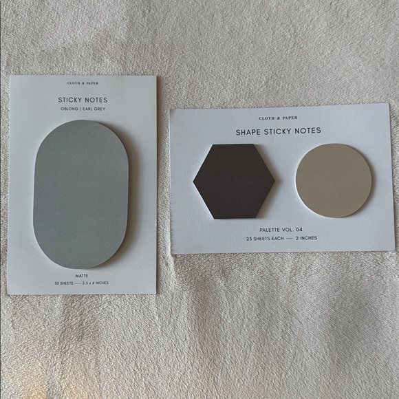 CLOTH & PAPER Gray and Brown Sticky Notes Set - Picture 3 of 4